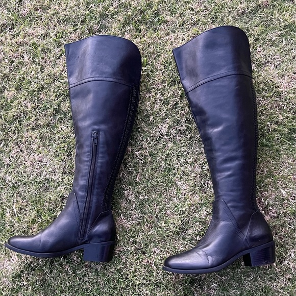 Vince Camuto Bendra Riding Boots Tall Riding Black Leather Boots Womens Size 6.5 - Picture 9 of 10